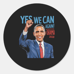 Obama Vintage Retro Patriotic 2028 Political Prote Classic Round Sticker