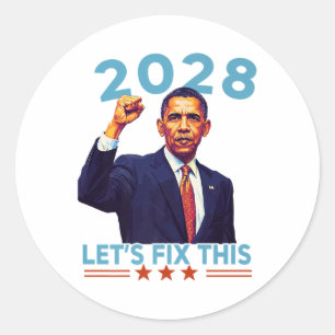 Obama Vintage Retro Patriotic 2028 Political Prote Classic Round Sticker