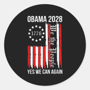 Obama Vintage Retro Patriotic 2028 Political Prote Classic Round Sticker