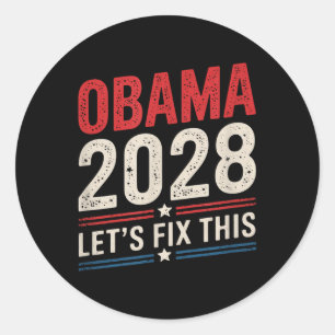Obama Vintage Retro Patriotic 2028 Political Prote Classic Round Sticker