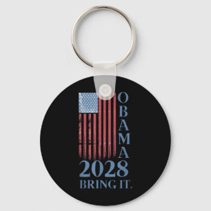 Obama Vintage Retro Patriotic 2028 Political Prote Keychain