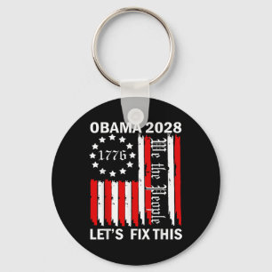 Obama Vintage Retro Patriotic 2028 Political Prote Keychain