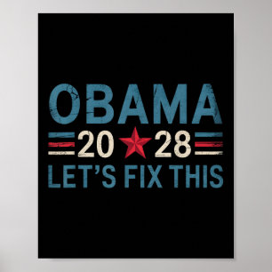 Obama Vintage Retro Patriotic 2028 Political Prote Poster