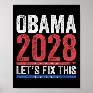 Obama Vintage Retro Patriotic 2028 Political Prote Poster
