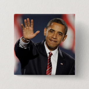 Obama-Wave 2 Inch Square Button
