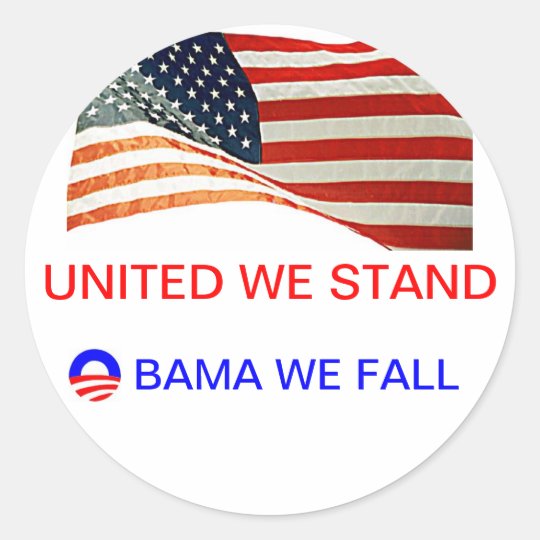 obama we fall classic round sticker