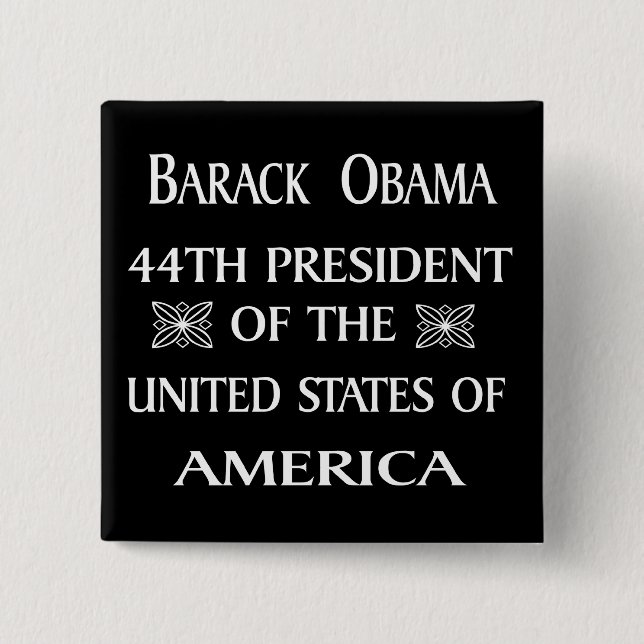 OBAMA WINS! 2 INCH SQUARE BUTTON (Front)