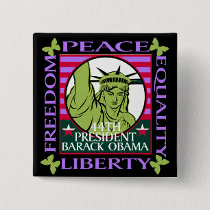 OBAMA WINS! 2 INCH SQUARE BUTTON