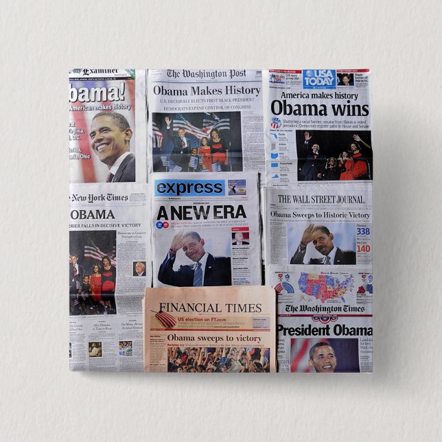 Obama Wins Button (Front)