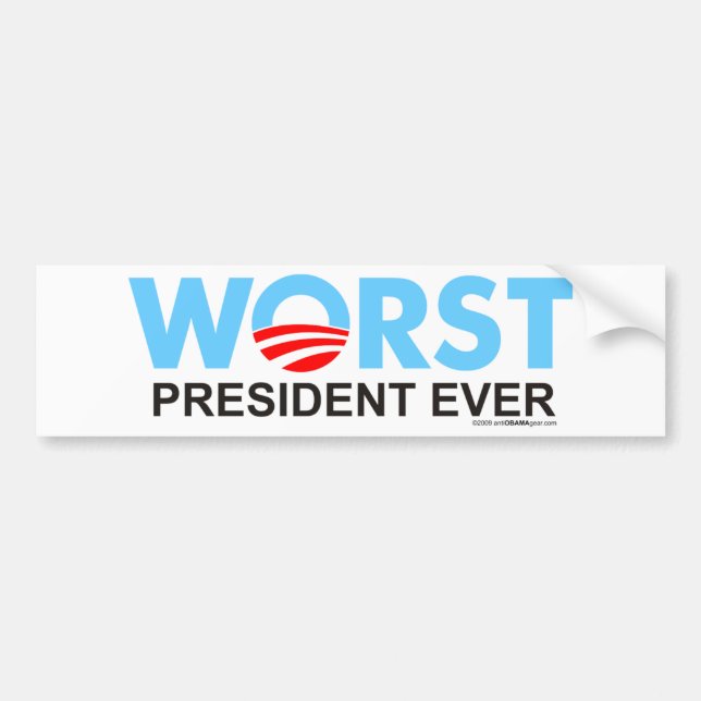Obama WorstEver Bumper Sticker (Front)