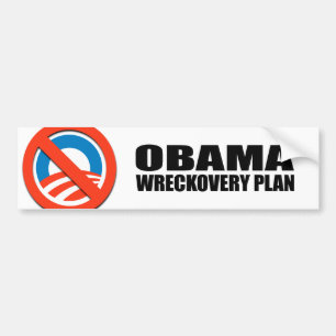 OBAMA WRECKOVERY PLAN BUMPER STICKER