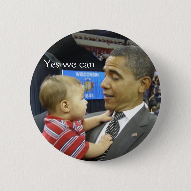 OBAMA Yes we can 2 Inch Round Button (Front)