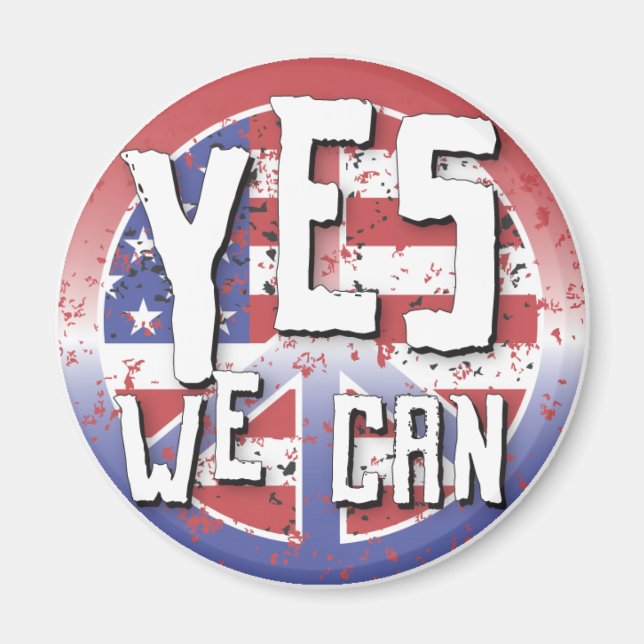 OBAMA Yes We Can Peace Sign Magnet 89420 (Front)