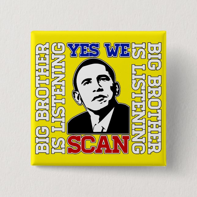Obama Yes We Scan Button (Front)