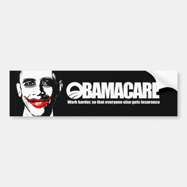 OBAMACARE - WORK HARDER BUMPER STICKER (Front)