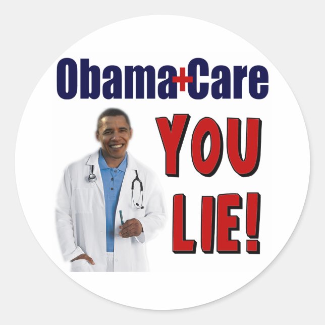 ObamaCare: "You Lie!" Classic Round Sticker (Front)