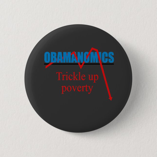 Obamanomics - Trickle up poverty 2 Inch Round Button (Front)