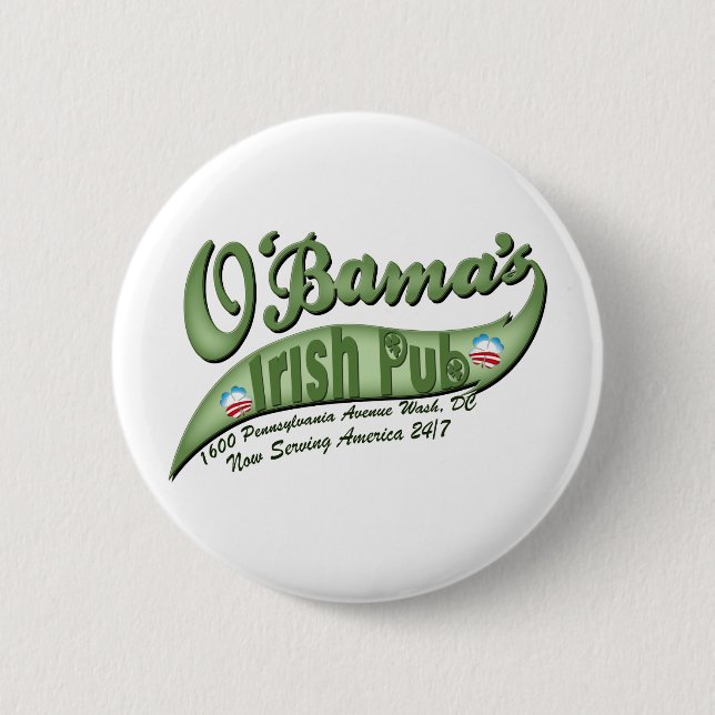 O'bama's Irish Pub 2 Inch Round Button (Front)