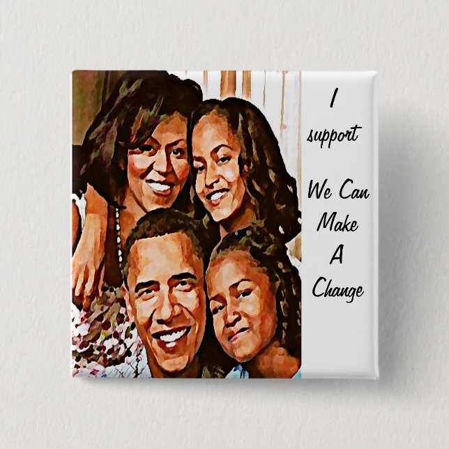 Obama's Love_ 2 Inch Square Button (Front)