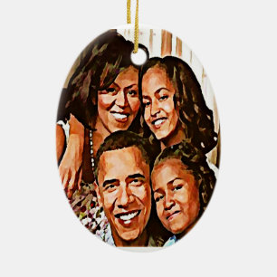 Obama's Love_ Ceramic Ornament