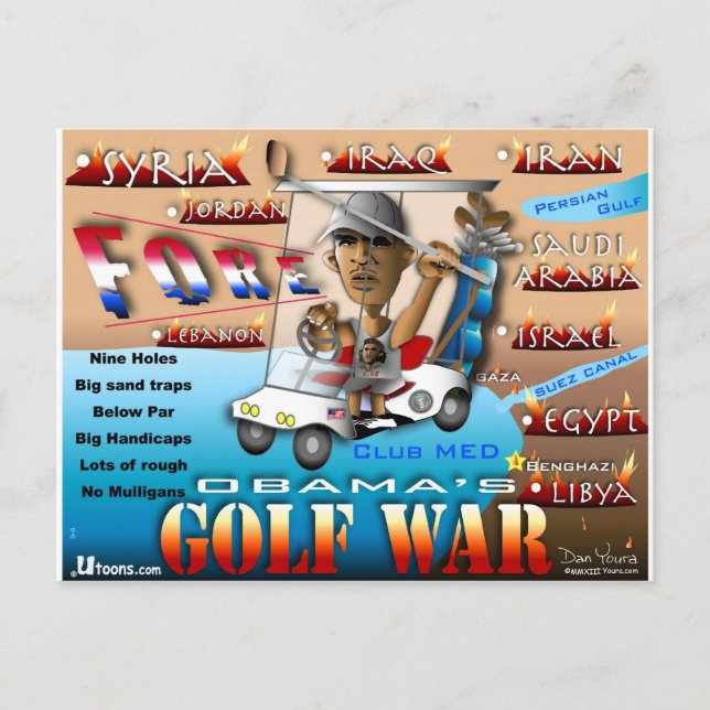 Obams's Golf War Postcard (Front)