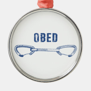 Obed Rock Climbing Quickdraw Metal Ornament