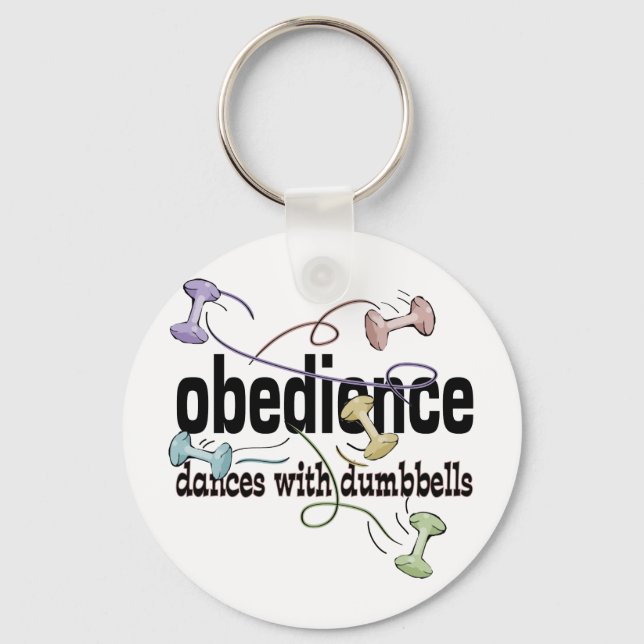 Obedience: Dances with Dumbbells Keychain (Front)
