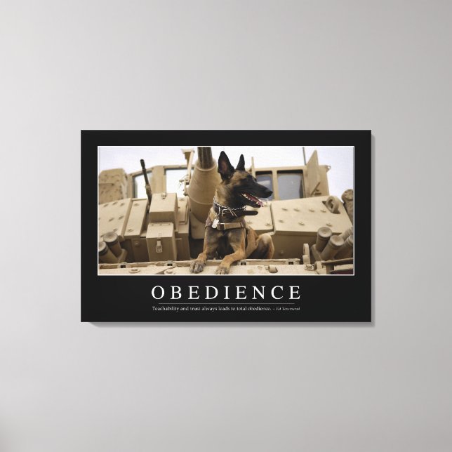 Obedience: Inspirational Quote 2 Canvas Print (Front)