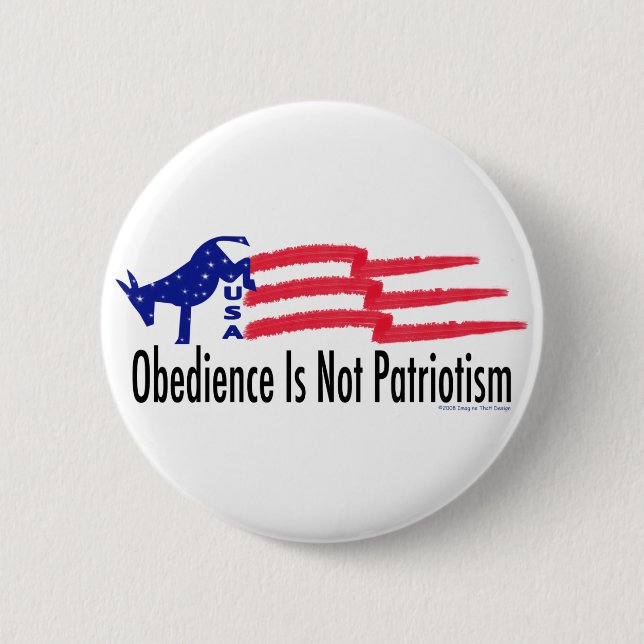Obedience Patriotism 2 Inch Round Button (Front)
