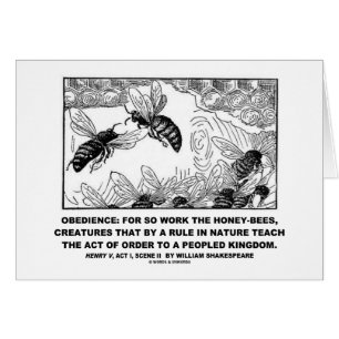 Obedience Work Honey-Bees Henry V Shakespeare