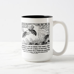 Obedience Work Honey-Bees Henry V Shakespeare Two-Tone Coffee Mug