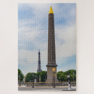 Obelisk and Eiffel Tower from la Concorde - Paris Jigsaw Puzzle
