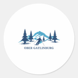 Ober Gatlinburg Tennessee Ski Resort Skiing Skier Classic Round Sticker