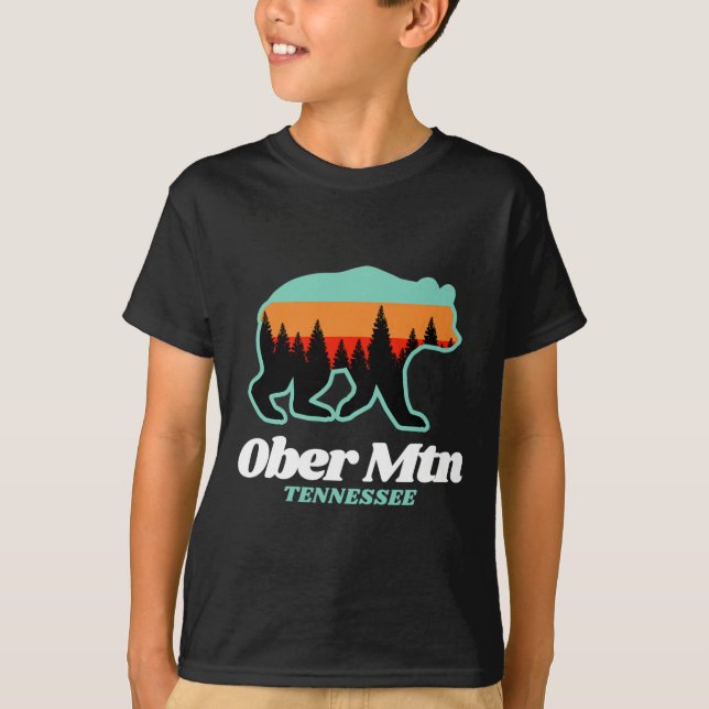 Ober Mountain Tennessee Skiing Snowboarding Bear  T-Shirt (Front)