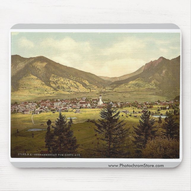 Oberammergau from Kreus (i.e. Kreuz), Upper Bavari Mouse Pad (Front)