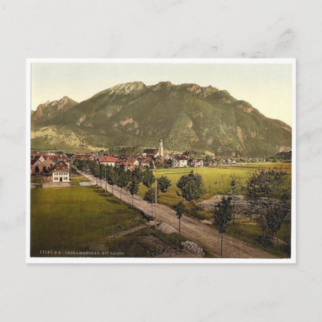 Oberammergau with Laber, Upper Bavaria, Germany ma Postcard (Front)