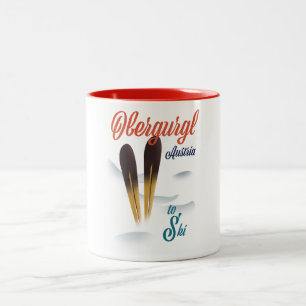 Obergurgl Austria Ski poster Two-Tone Coffee Mug