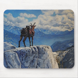 Oberhalsi Pack Goat in Idaho Mountains/cartooned Mouse Pad