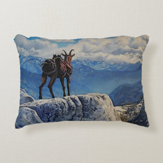 Oberhalsi, pack goat in the mountains accent pillow