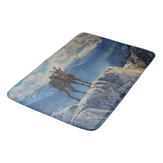 Oberhalsi, pack goat in the mountains bath mat