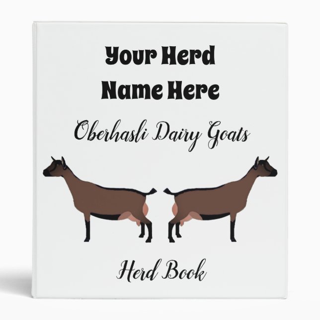Oberhasli Dairy Goats Herd Book Binder (Front)
