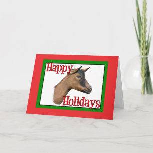 Oberhasli Goat Holiday Christmas Card
