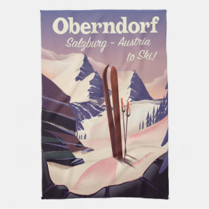 Oberndorf,Salzburg,Austria, ski poster Kitchen Towel