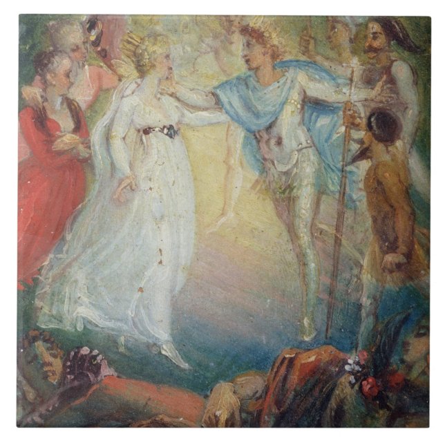 Oberon and Titania from 'A Midsummer Night's Dream Tile (Front)