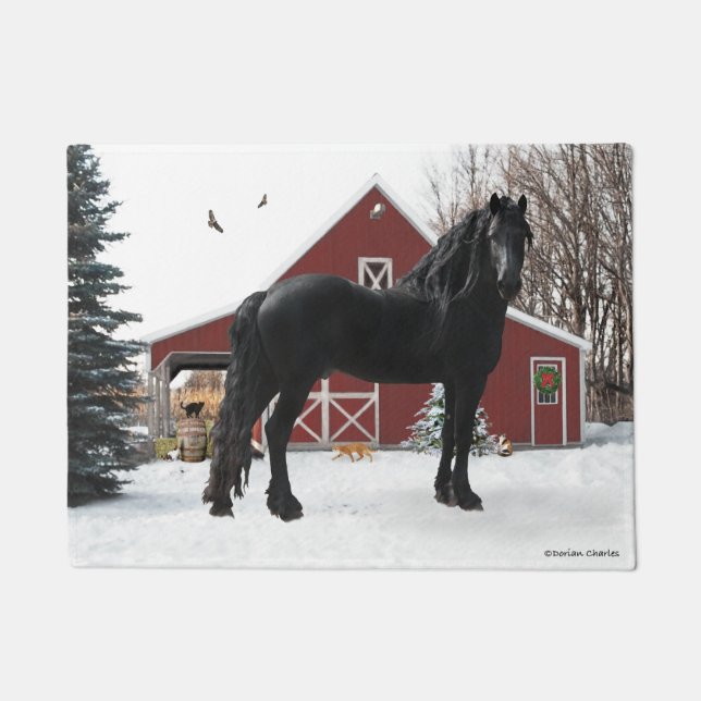 "Oberon In Winter" Door Mat (Front)