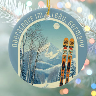 Oberstdorf im Allgäu Deutschland ski souvenir Ceramic Ornament