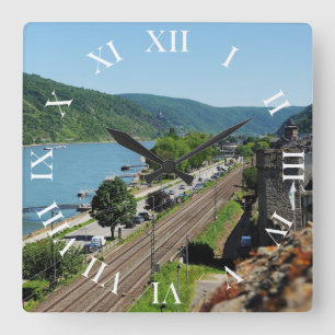 Oberwesel am Rhein Square Wall Clock