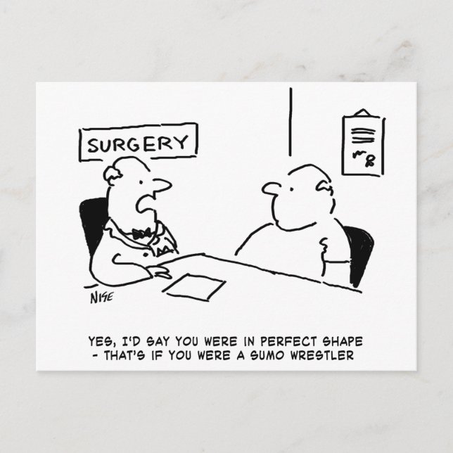 Obese at the Doctor Postcard (Front)