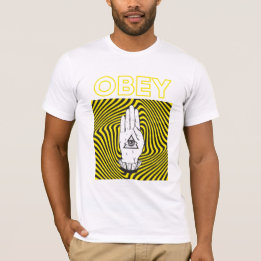 Obey Brainwash Mind Control Illuminati Hand Eye T-Shirt
