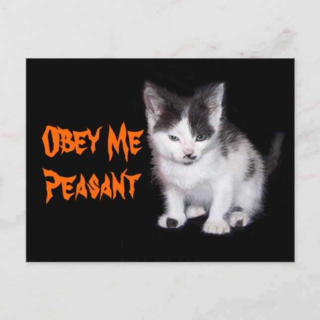 Obey Me Peasant Postcard (Front)